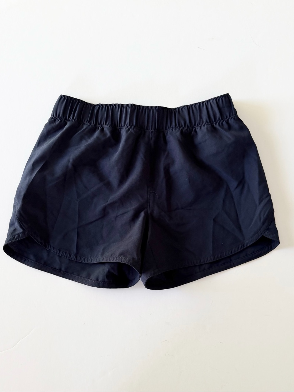 Navy Blue Athletic Running Shorts with Elastic Waist